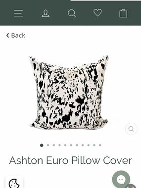Beddy’s New Cow ‘Rawhide’ print pillow case & down insert